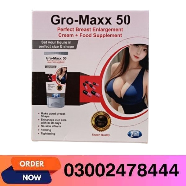 Gro-Maxx 50 Perfect Breast Enlargement Cream + Capsules