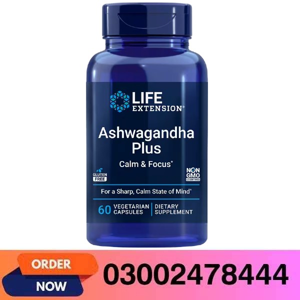 Life Extension Ashwagandha Plus Calm & Focus Stress & Mental Clarity Support 60 Capsules In Pakistan
